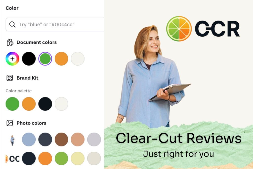 canva pro review — Brand Kit saved logo and colors