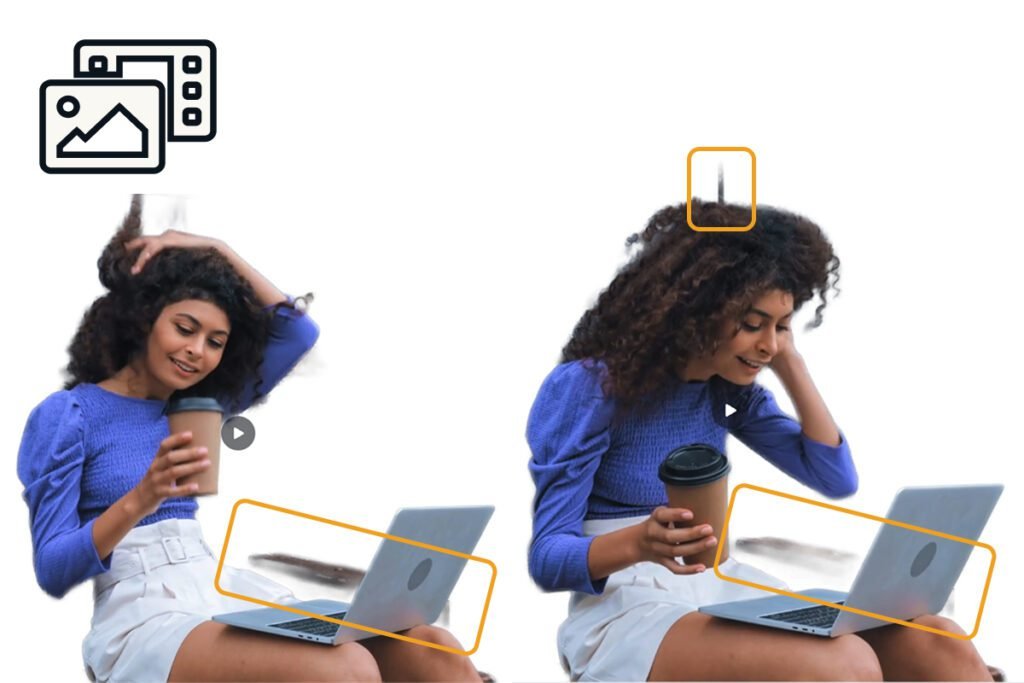 canva pro review — Canva's video background removal leaving fragments of the original background behind