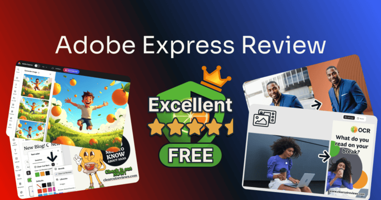 adobe express review — rated Excellent, 4.5 out of 5 on both the free and Premium plans, beside Firefly AI image generation, background removal and branded social designs