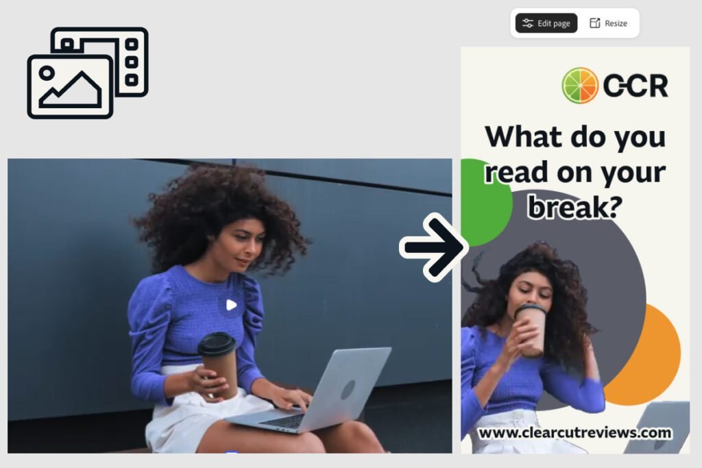 adobe express review — finished branded post made from a video background removal