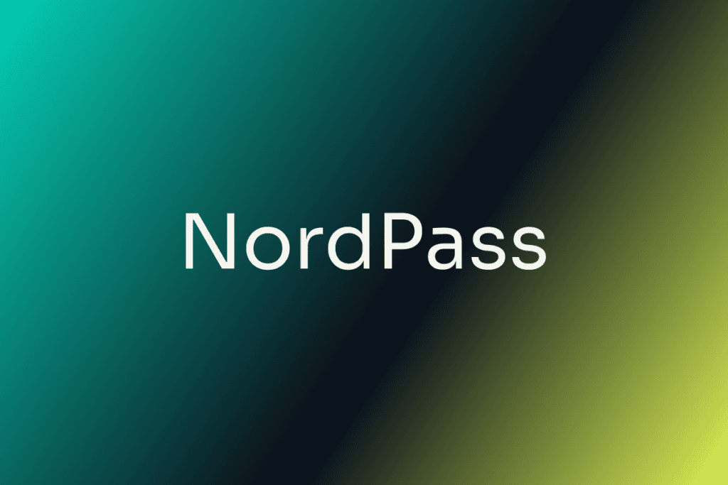 The word NordPass in white on a dark navy background